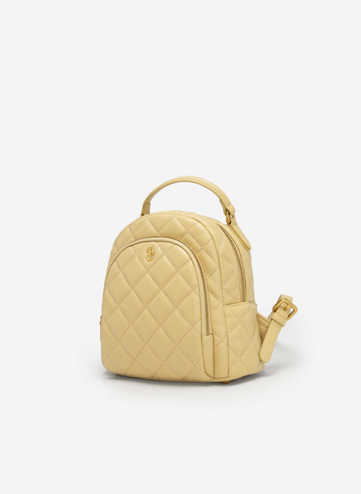 Grid Quilted Mini Backpack - BAK 0168 - Light Yellow - vascara.com