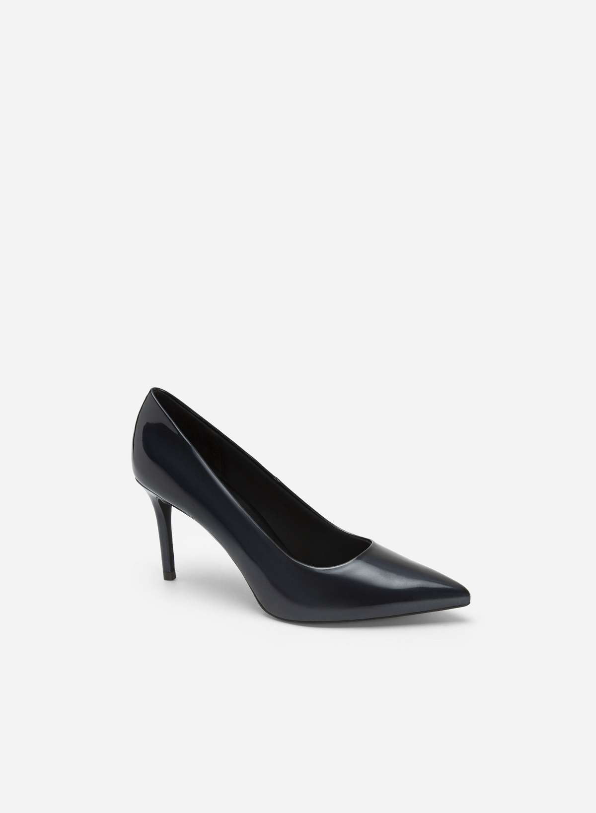 Polished Style Stiletto Heel Pointed Toe Pumps - HIG 0528 - Dark Blue - vascara.com