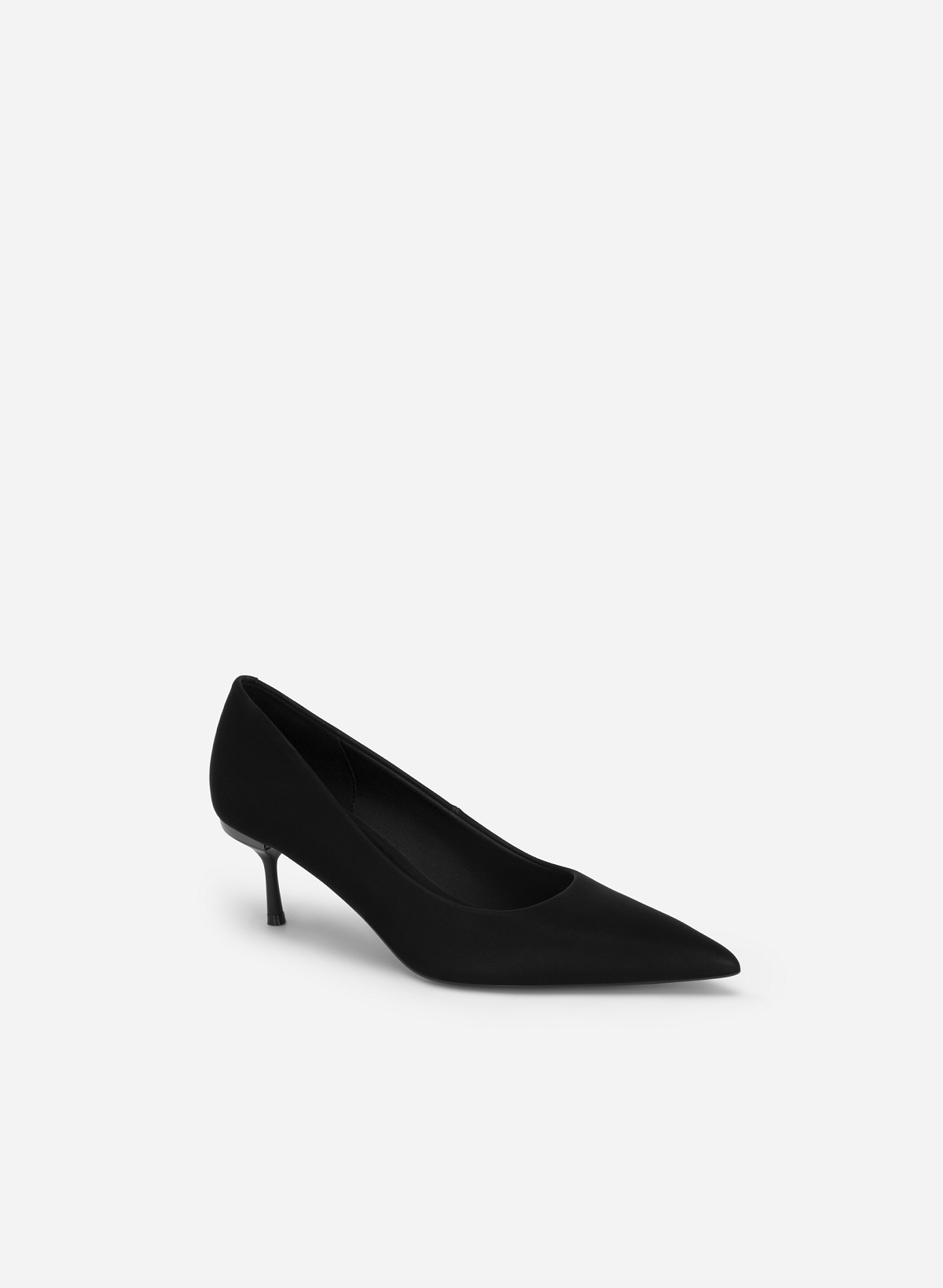 Metallic Heel Pointed Toe Pumps - HIG 0560 - Black - vascara.com