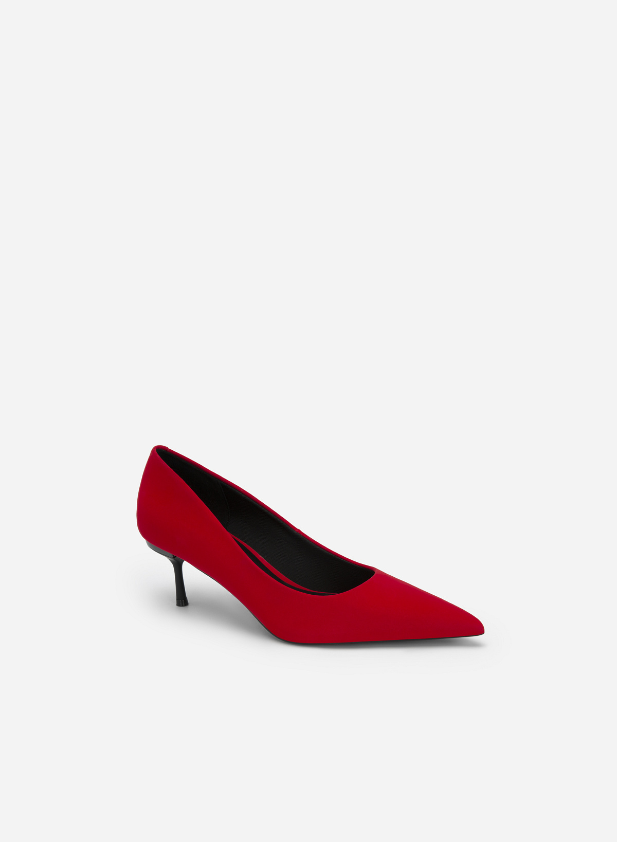 Metallic Heel Pointed Toe Pumps - HIG 0560 - Red - vascara.com