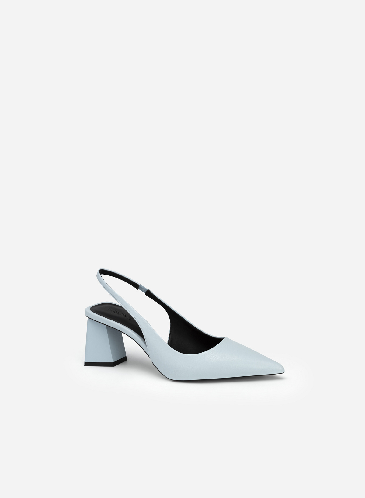 Block Heel Pointed Toe Slingbacks - HIG 0577 - Light Blue - vascara.com