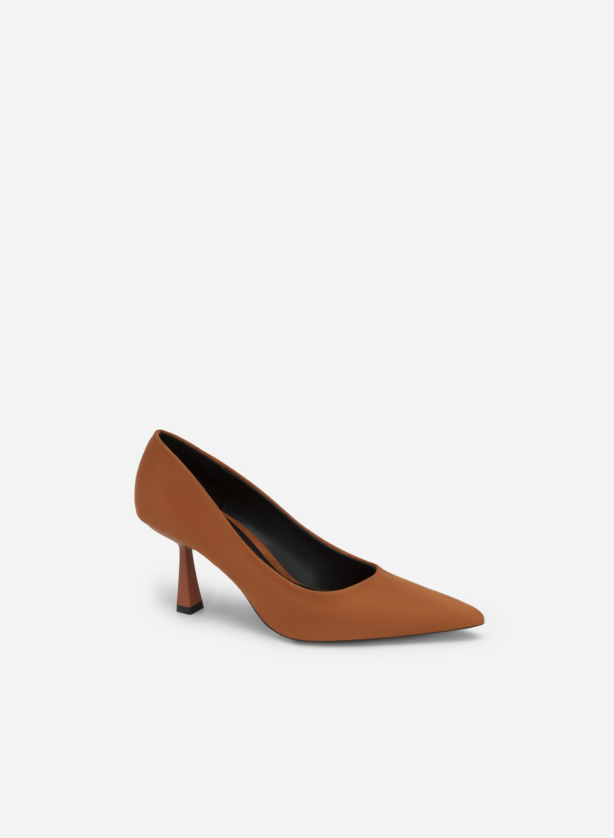 Pointed Toe Pumps - HIG 0583 - Brown - vascara.com