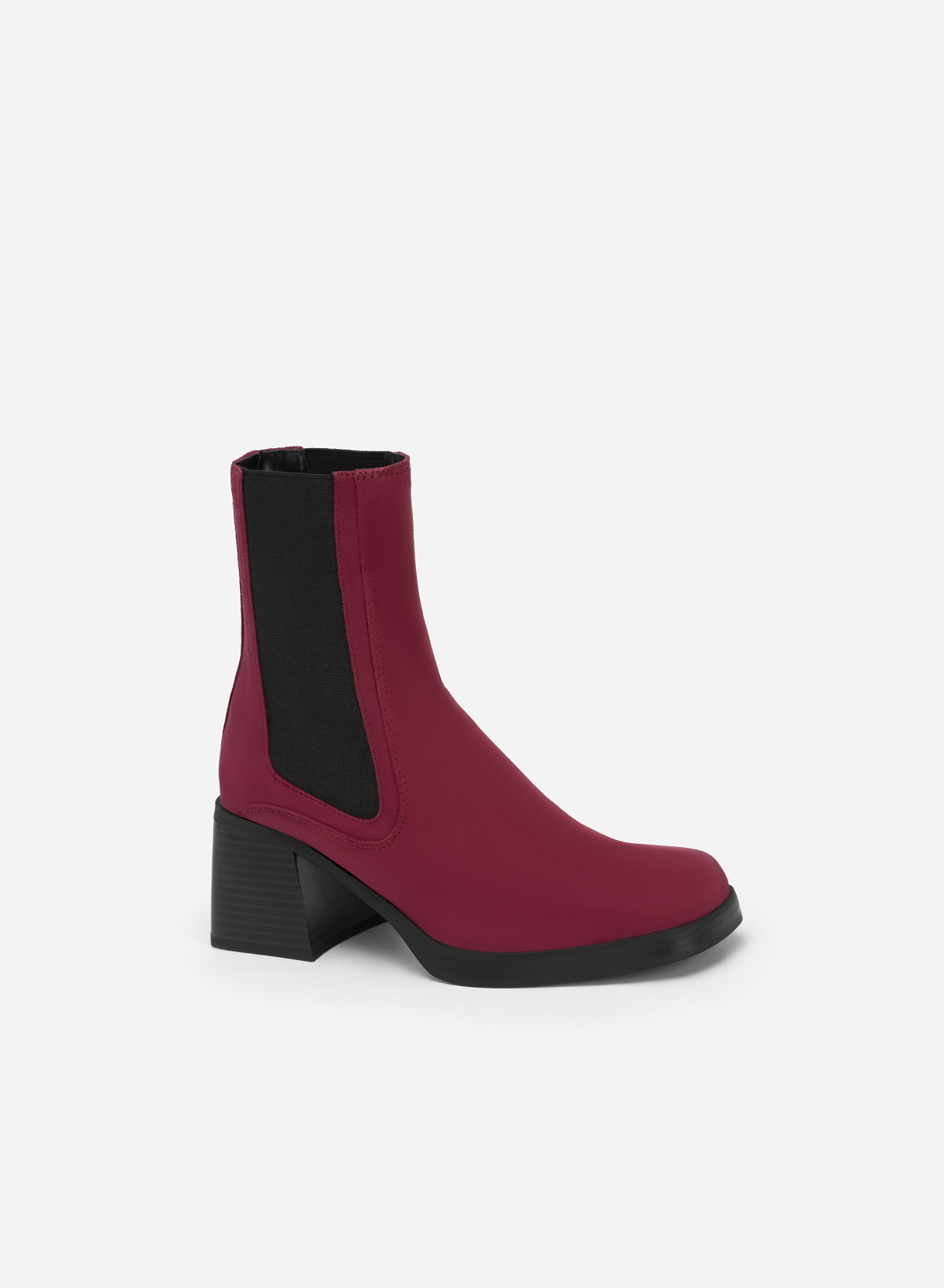 Block Heel Polished Style All-day Comfort Chelsea Boot - BOO 0925 - Bordeaux - vascara.com