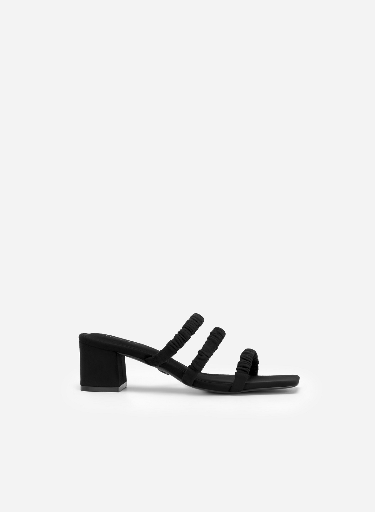 Nuched Strap Block Heel Mules - MUL 0175 - Black - vascara.com