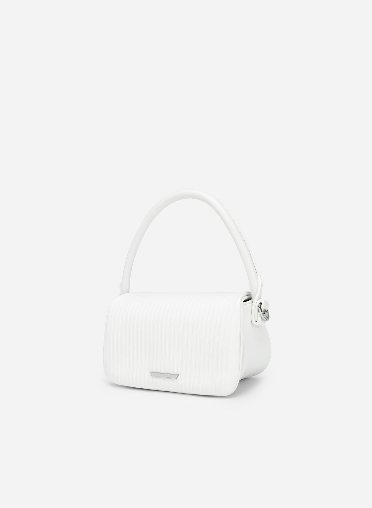 Embossed Stripe Mini Handbag - SAC 0306 - White - vascara.com