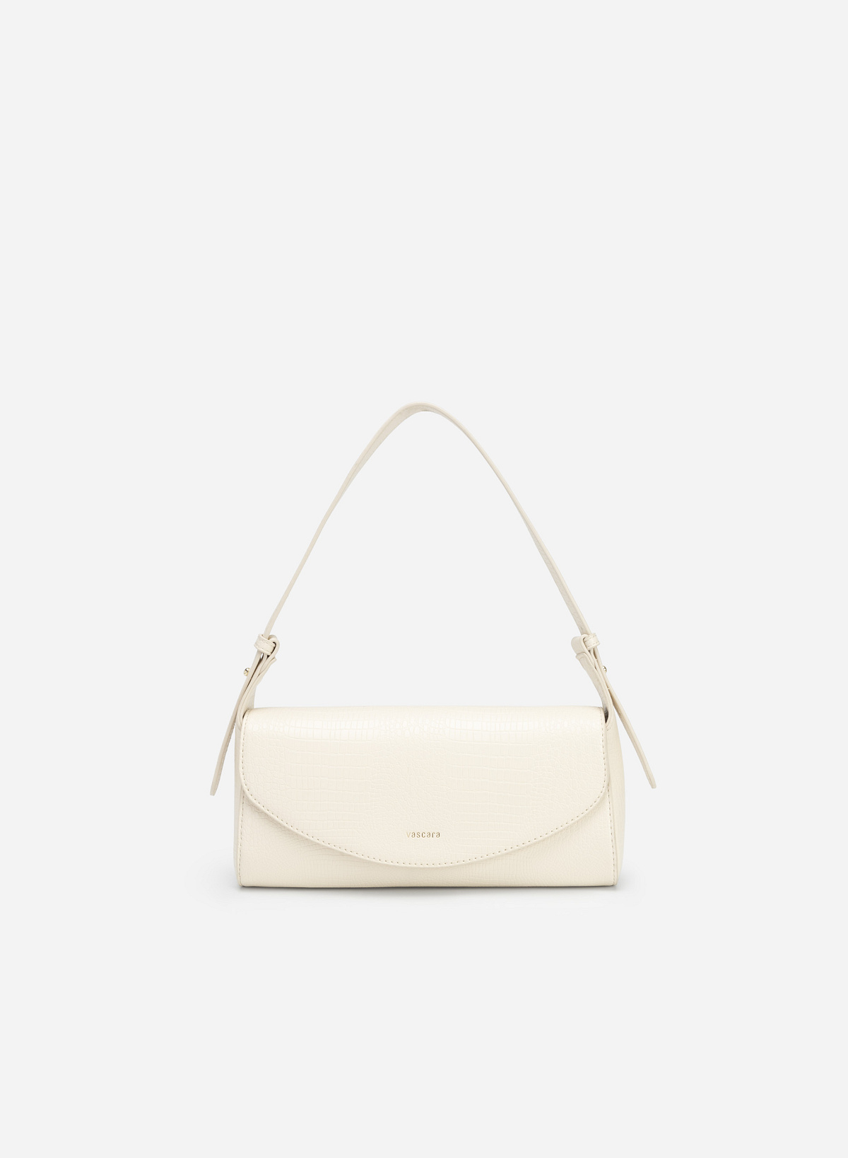 Croc-effect Handbag - SAC 0308 - Cream - vascara.com