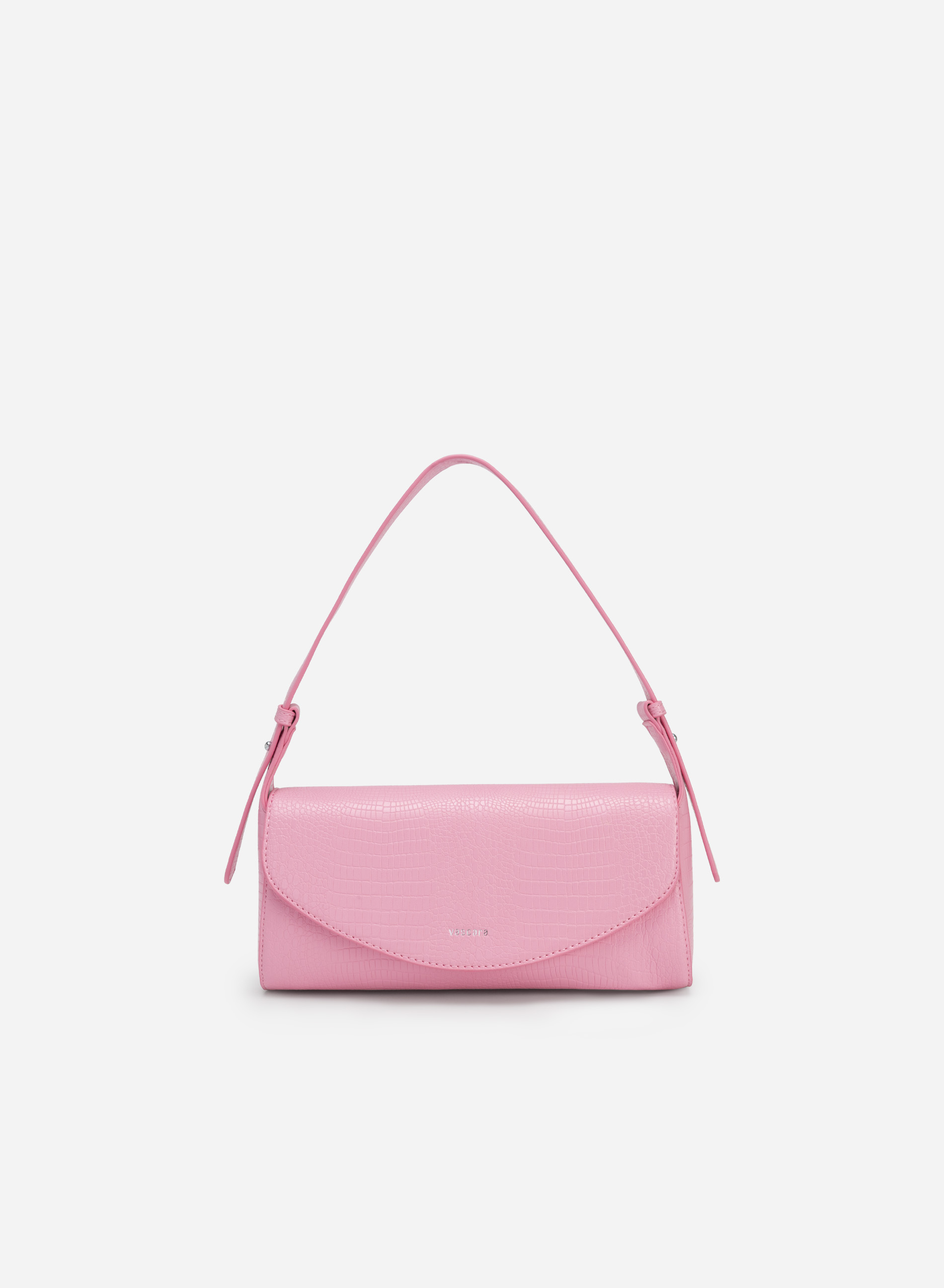 Croc-effect Handbag - SAC 0308 - Pink | VASCARA