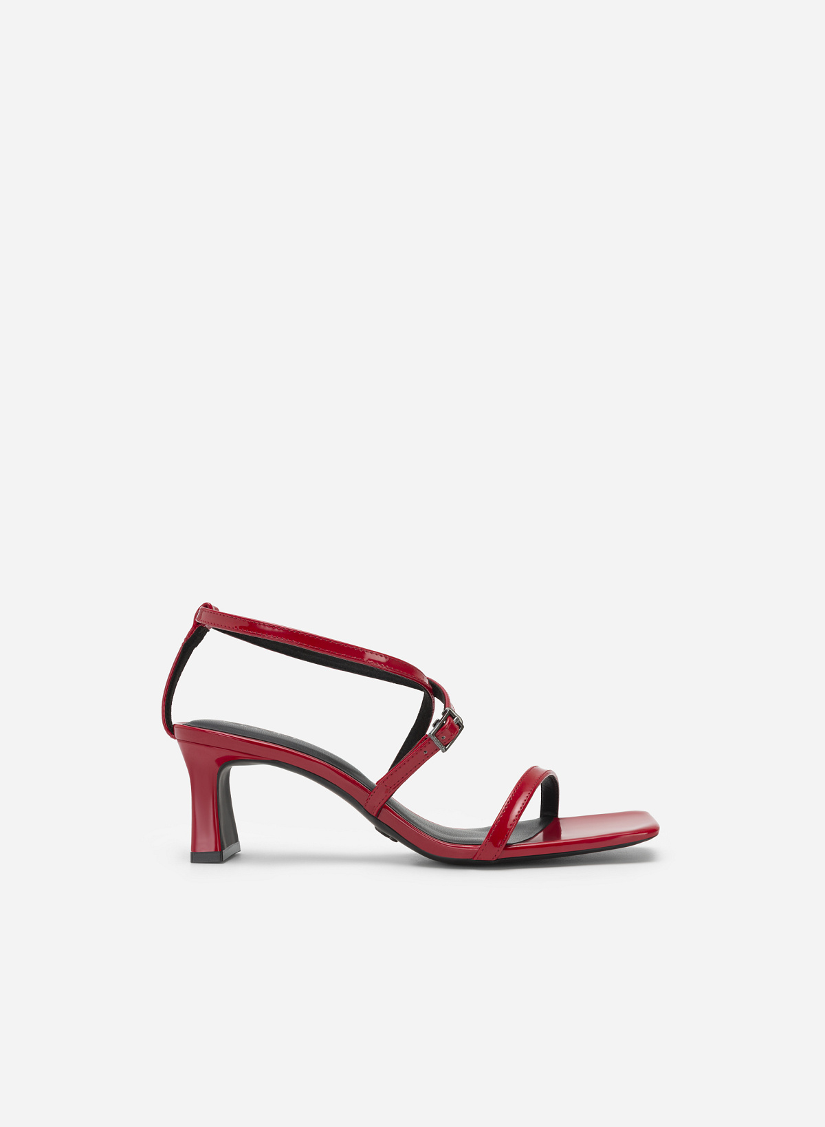 Skinny Cross Strap Square Toe Sandals - PUM 0730 - Red - vascara.com