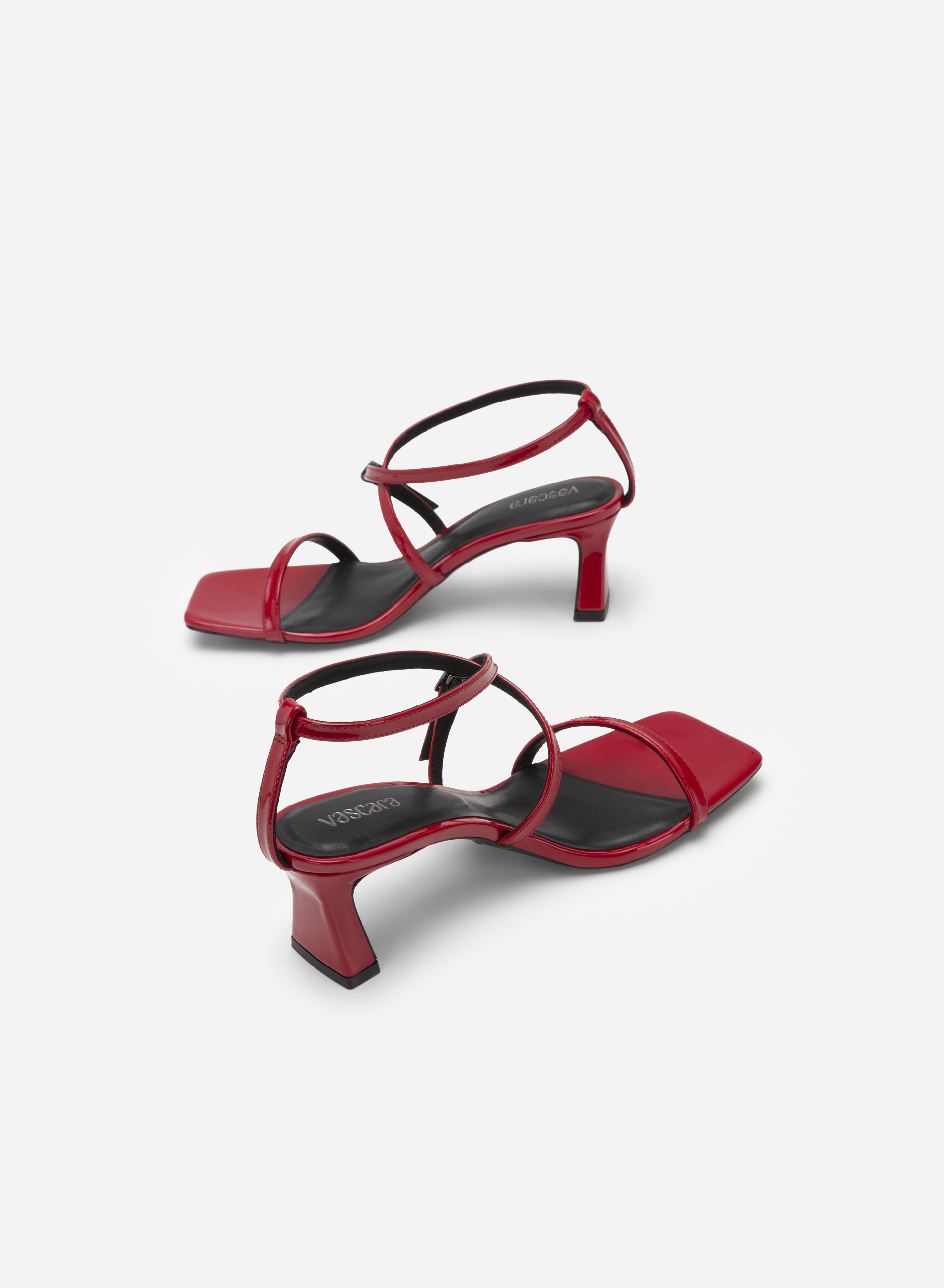 Red square toe sandals hot sale