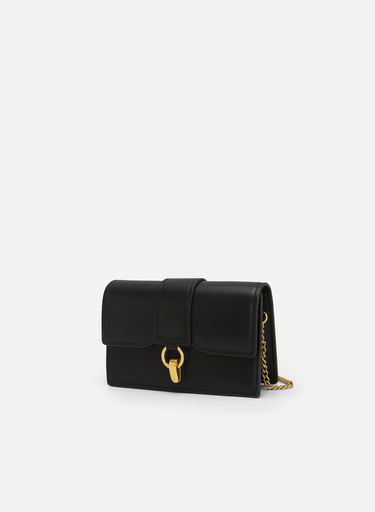 Hook Lock Layered Crossbody Bag - MES 0192 - Black - vascara.com