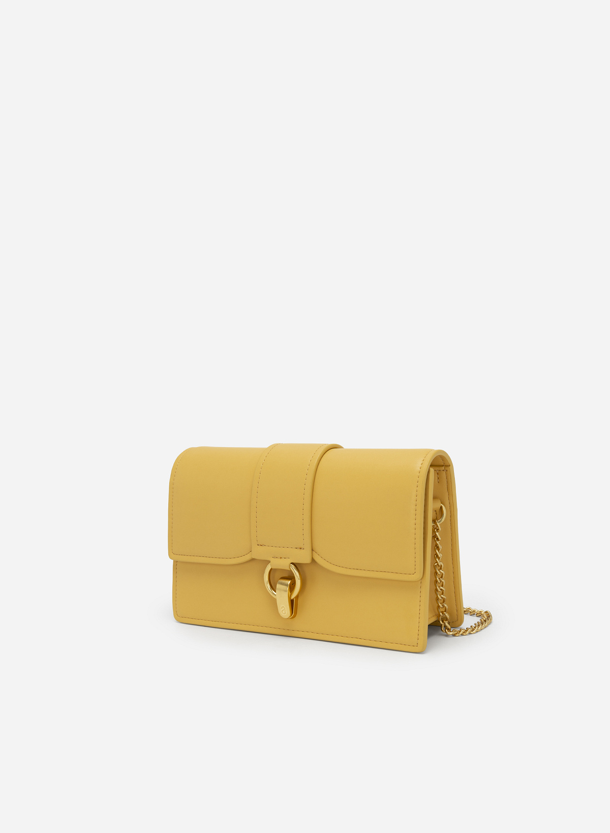 Hook Lock Layered Crossbody Bag - MES 0192 - Yellow - vascara.com