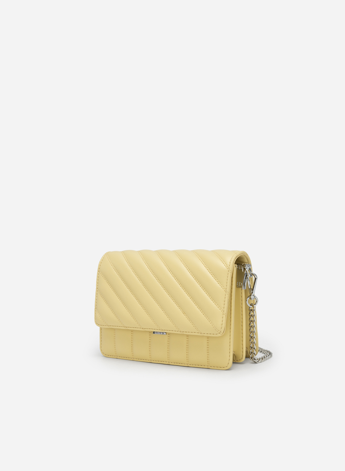 Diagonal Quilt Crossbody Bag - MES 0202 - Light Yellow - vascara.com