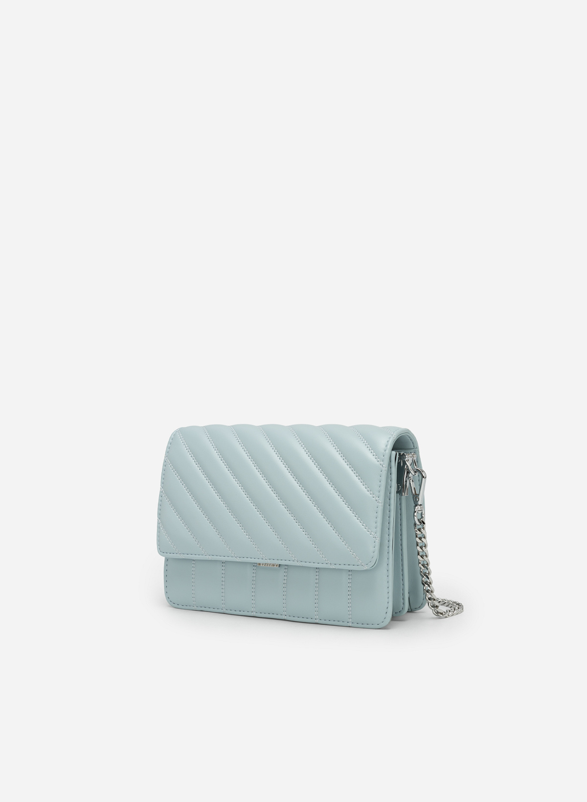 Diagonal Quilt Crossbody Bag - MES 0202 - Light Blue - vascara.com