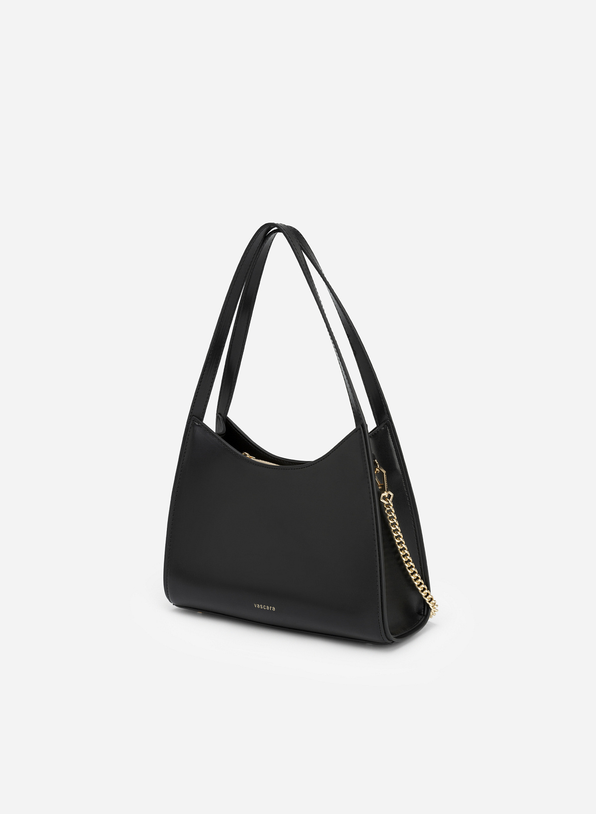 Chain-Mixed Strap Hobo Bag - TTE 0085 - Black - vascara.com