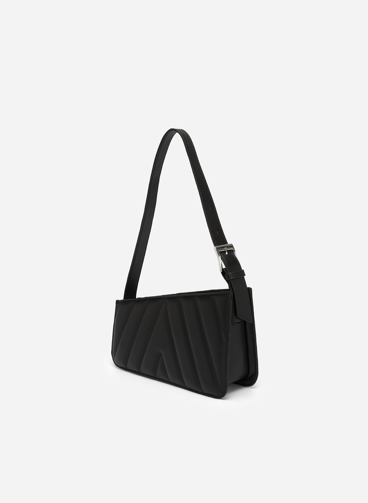 Quited Acute Shoulder Hobo Handbag - TTE 0088 - Black - vascara.com