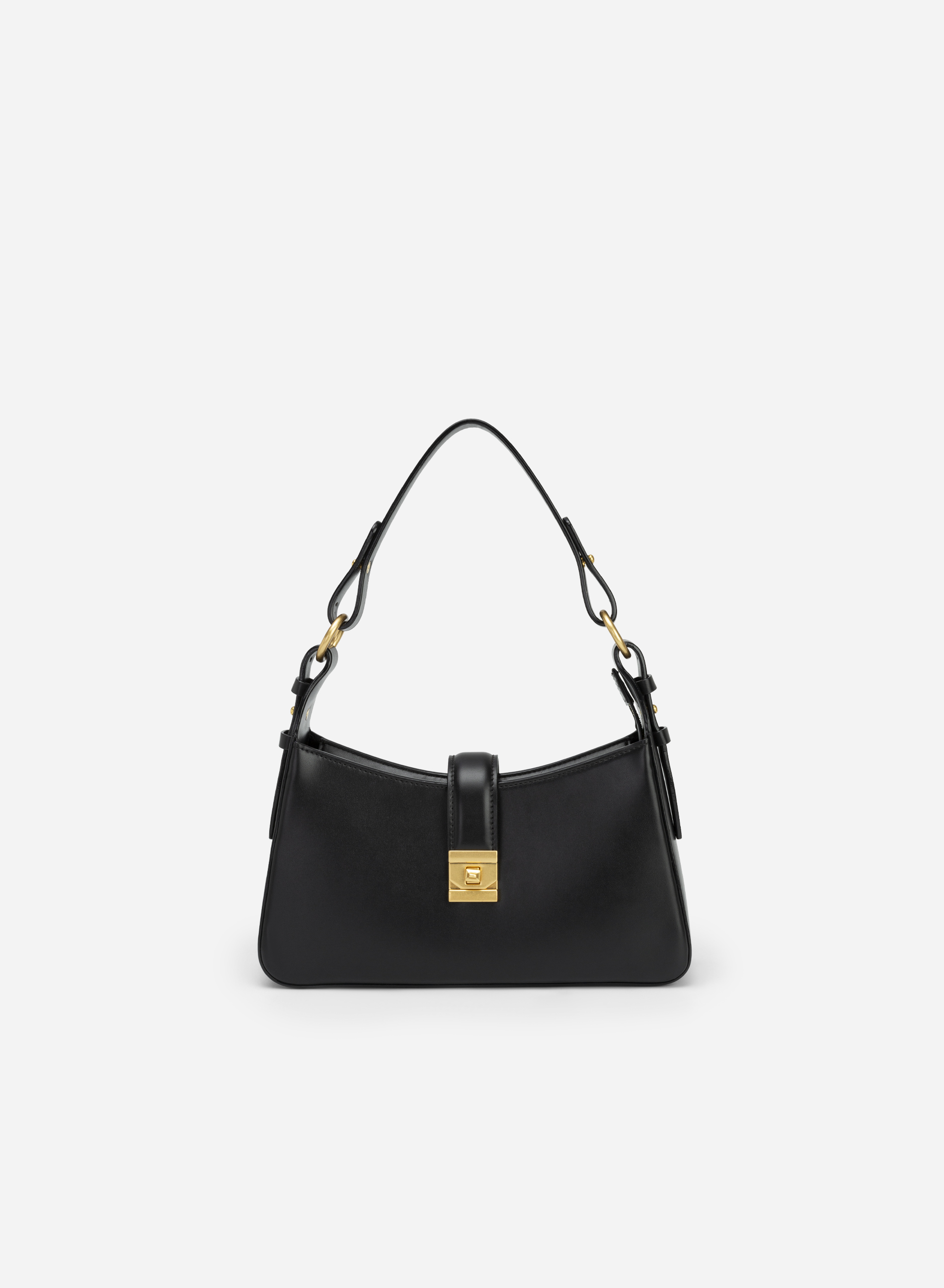 Belt hobo bag black grain – Totême