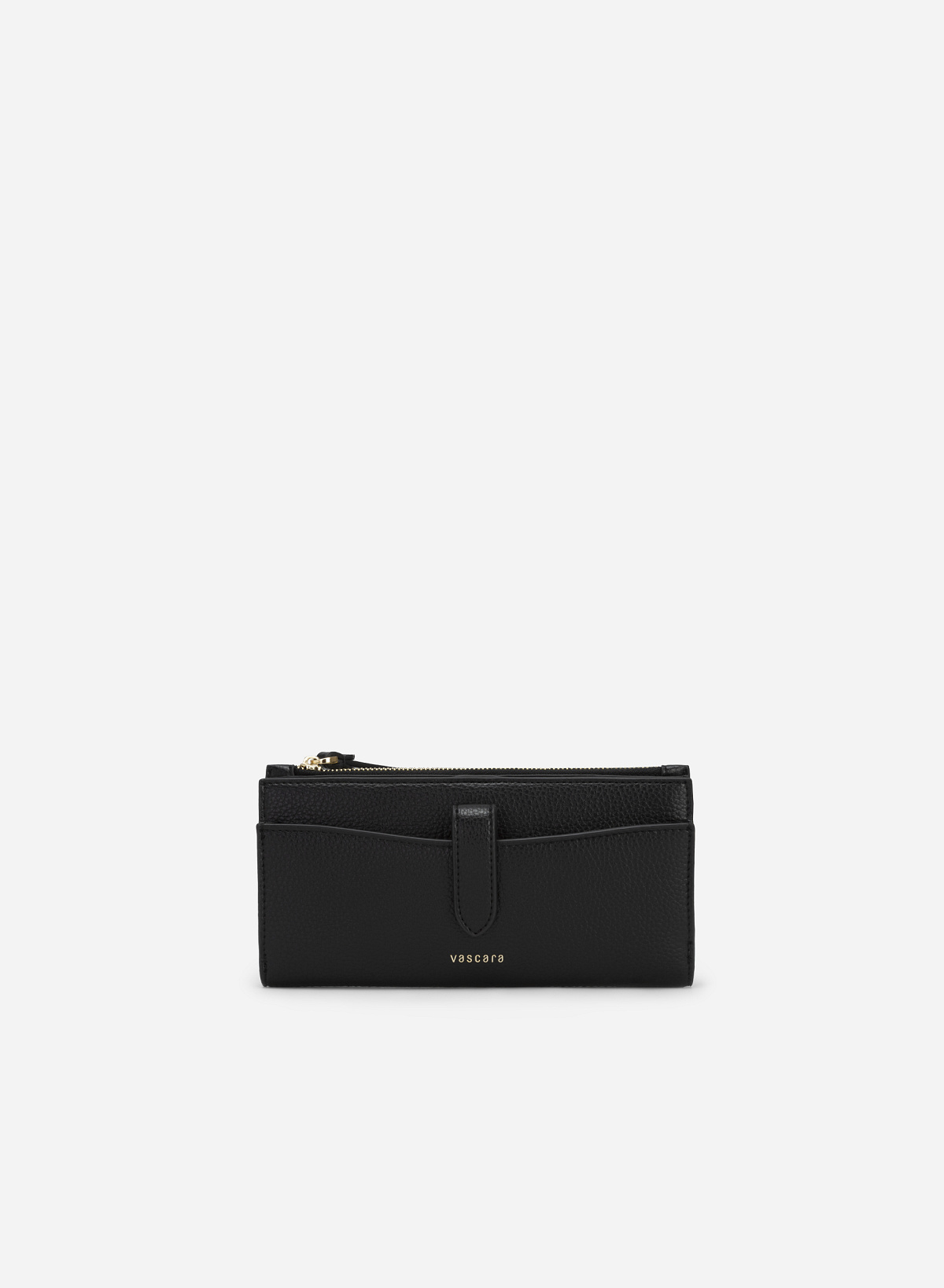 Edge Stitch Flap Wallet - WLL 0251 - Black - vascara.com