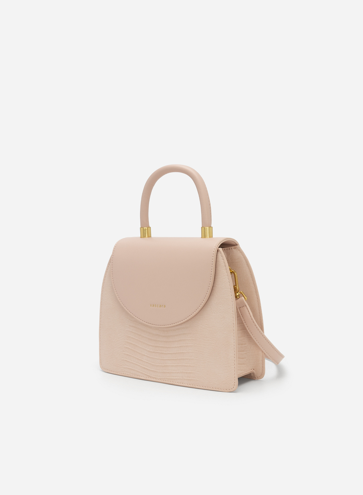 Standing Handle Lizard-effect Handbag - SAC 0300 - Light Pink - vascara.com