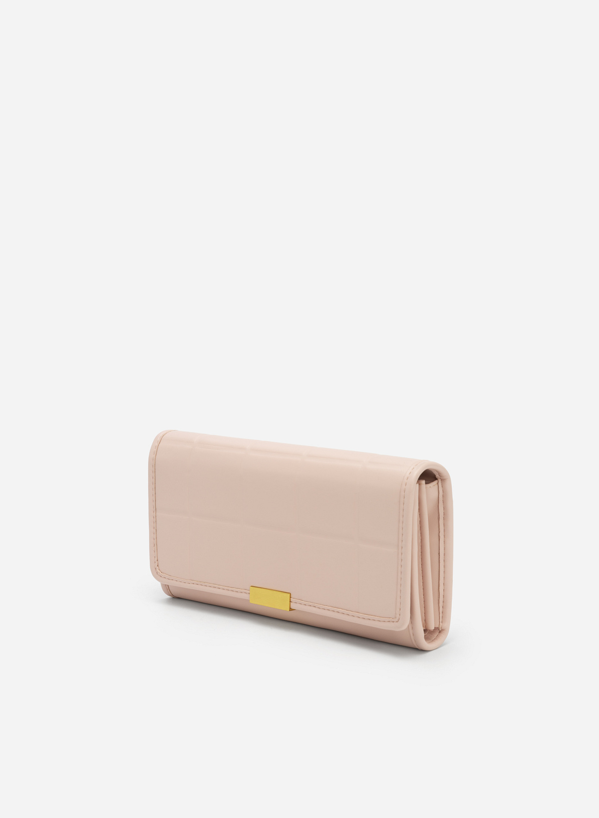 Grid Embossed Wallet - WLL 0239 - Light Pink - vascara.com