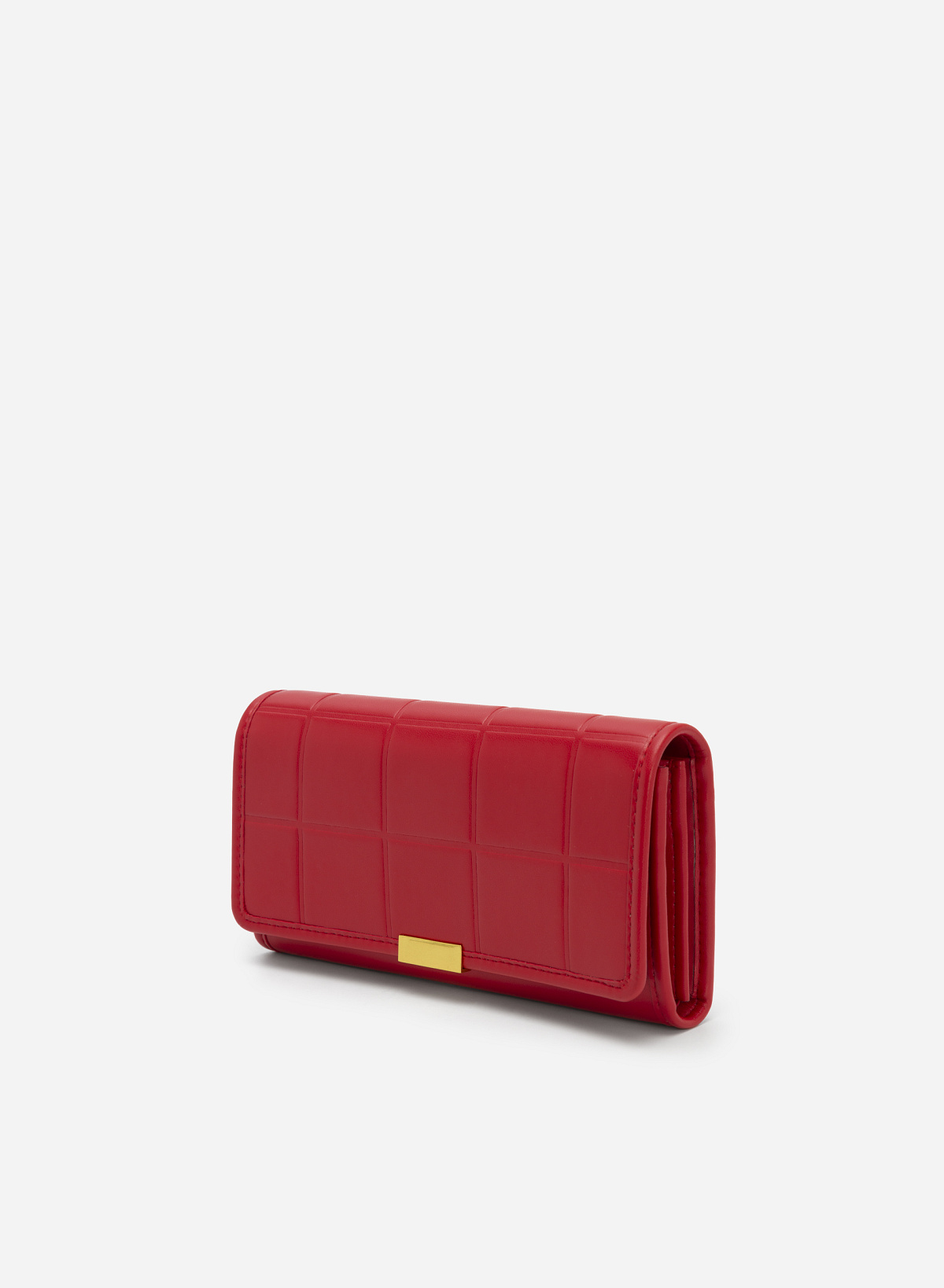 Grid Embossed Wallet - WLL 0239 - Red - vascara.com