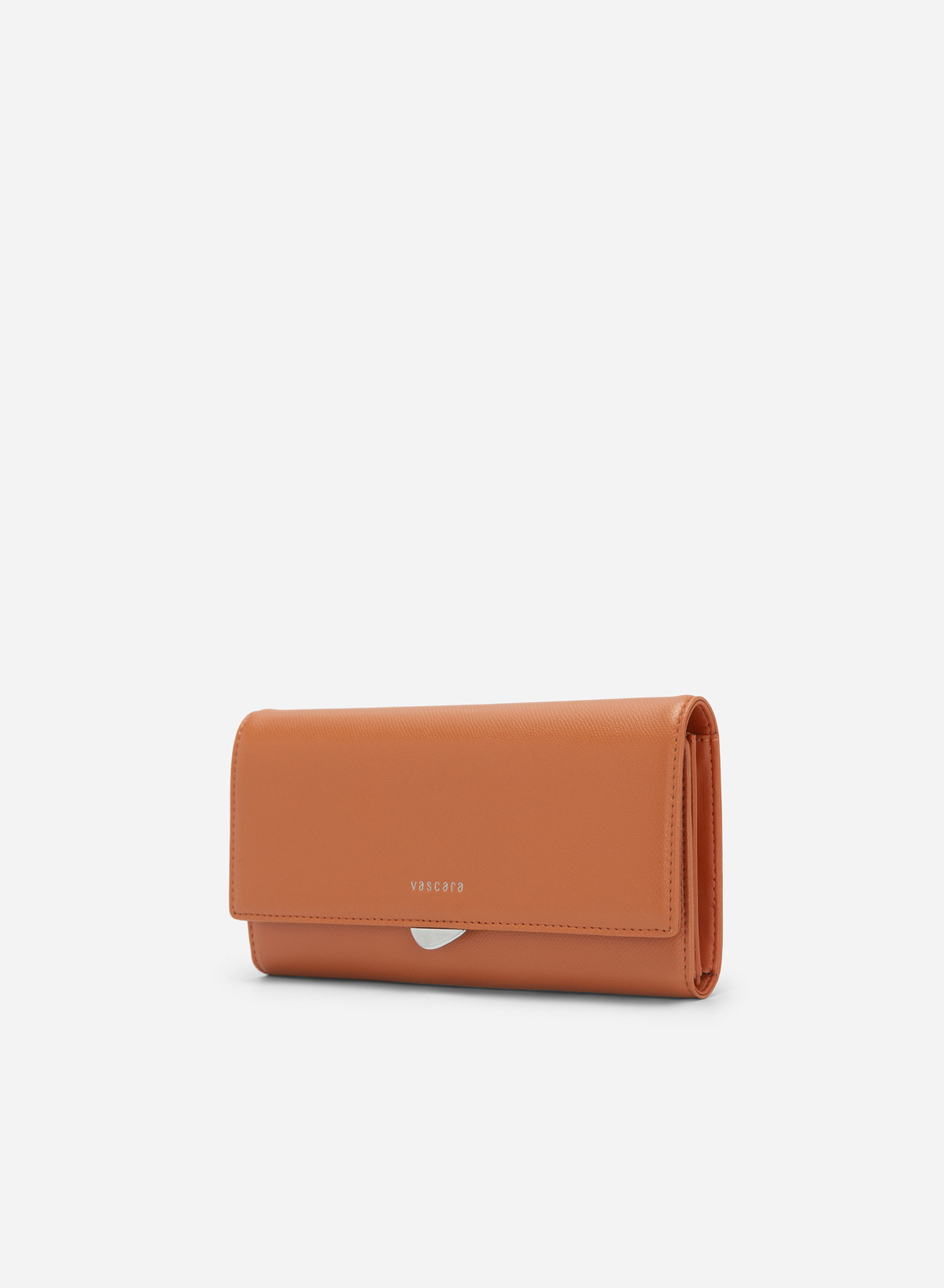 Geometric Lock Lizard-effect Wallet - WLL 0241 - Dark orange - vascara.com