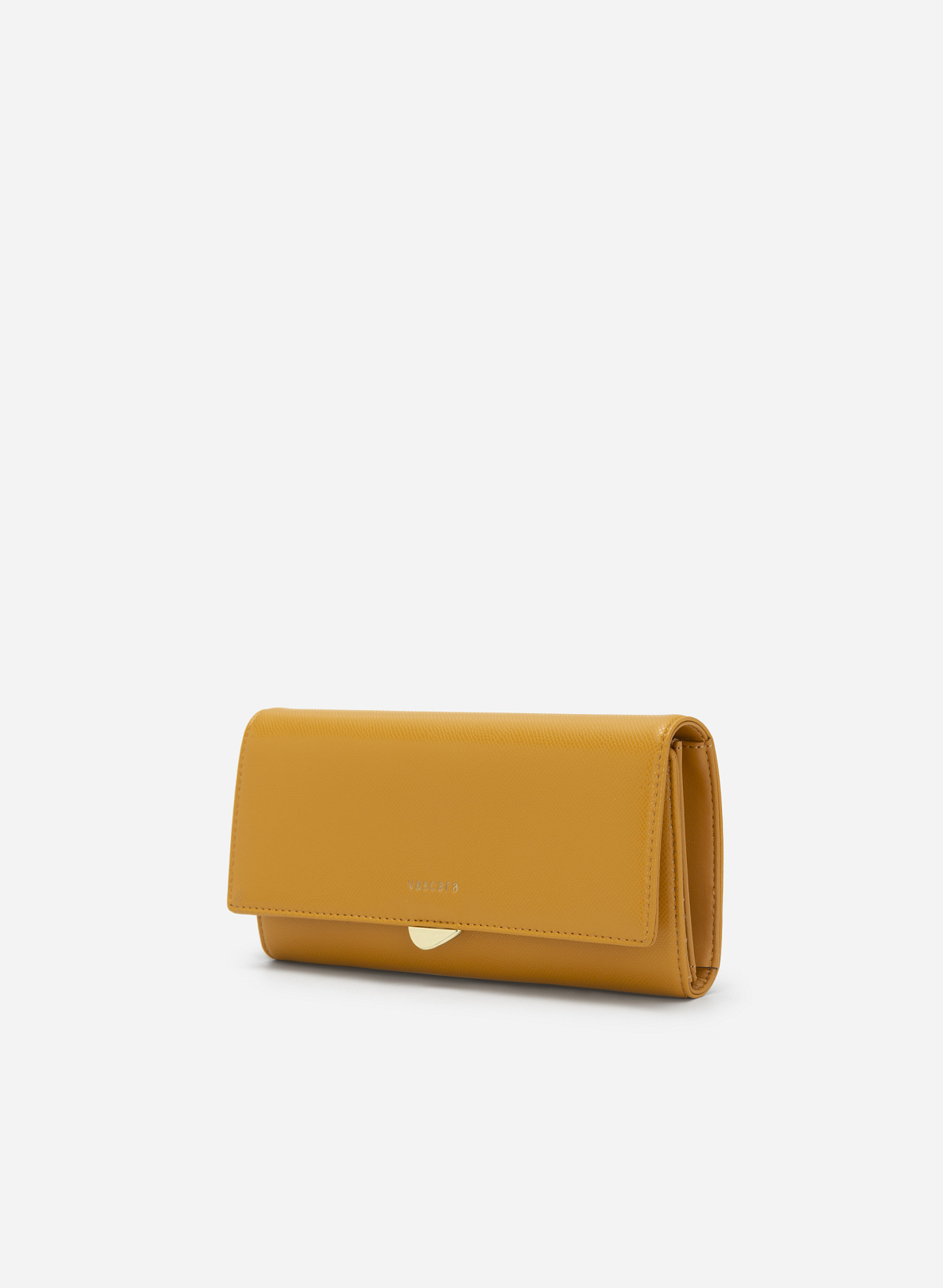 Geometric Lock Lizard-effect Wallet - WLL 0241 - Dark Yellow - vascara.com