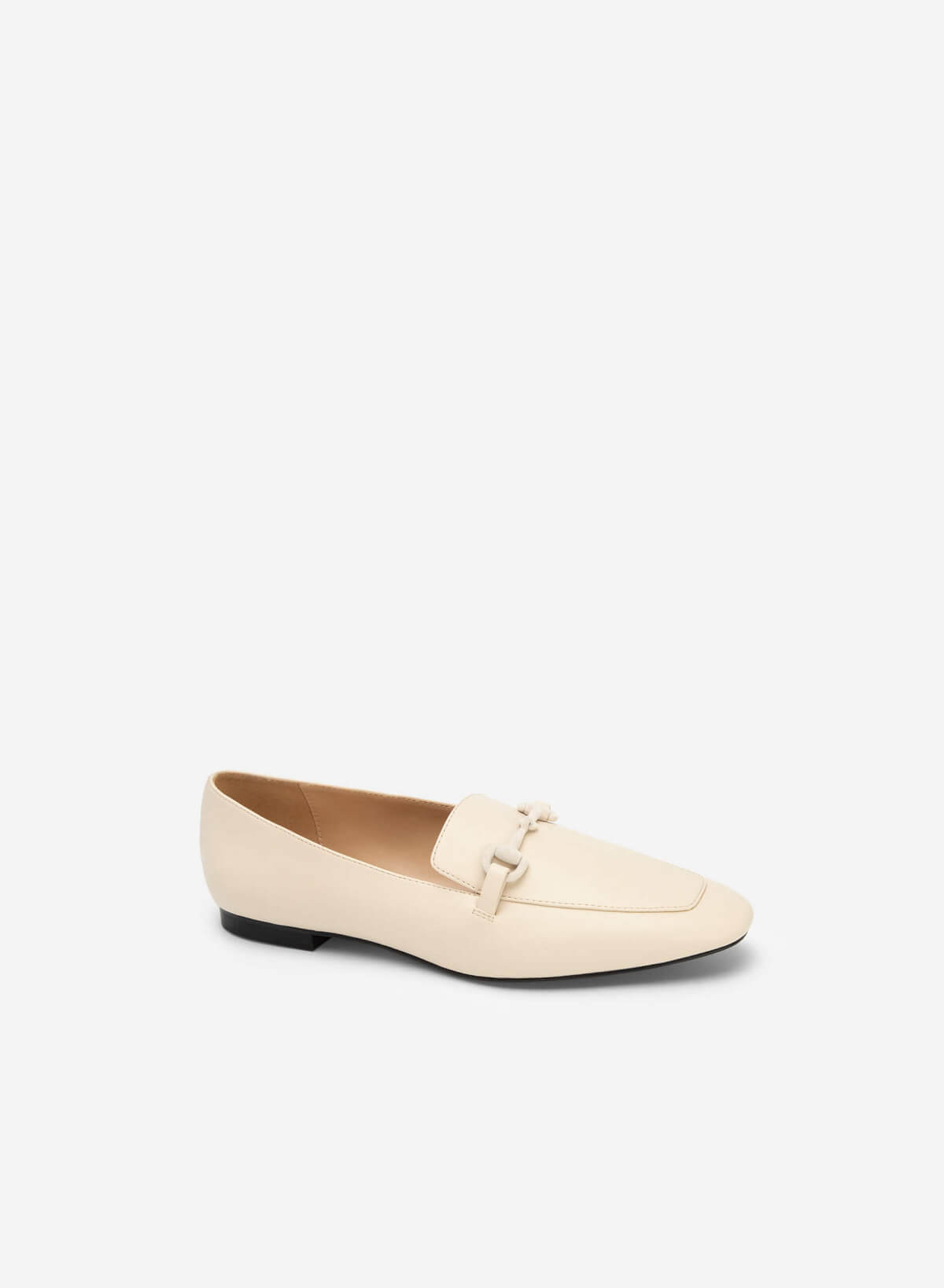 Velvet Chain Link Décor Loafers - LOA 0101 - Cream - vascara.com