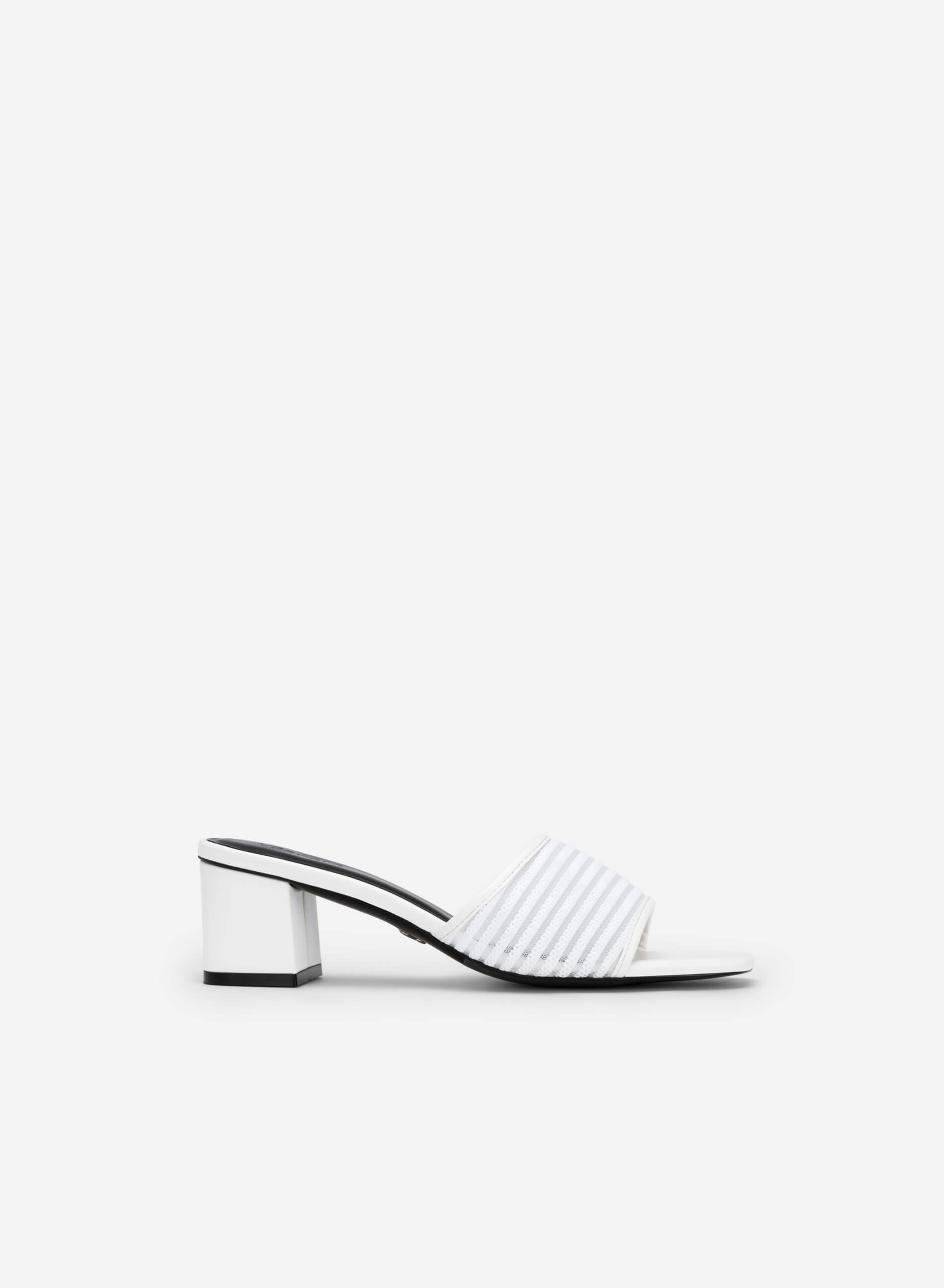 White cheap strap mules