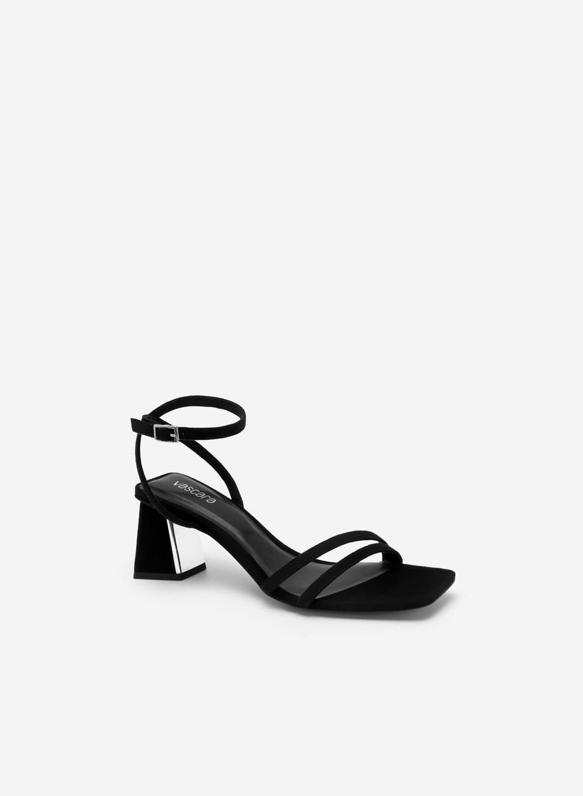 Double Front and Ankle Strap Sandals - PUM 0728 - Black - vascara.com