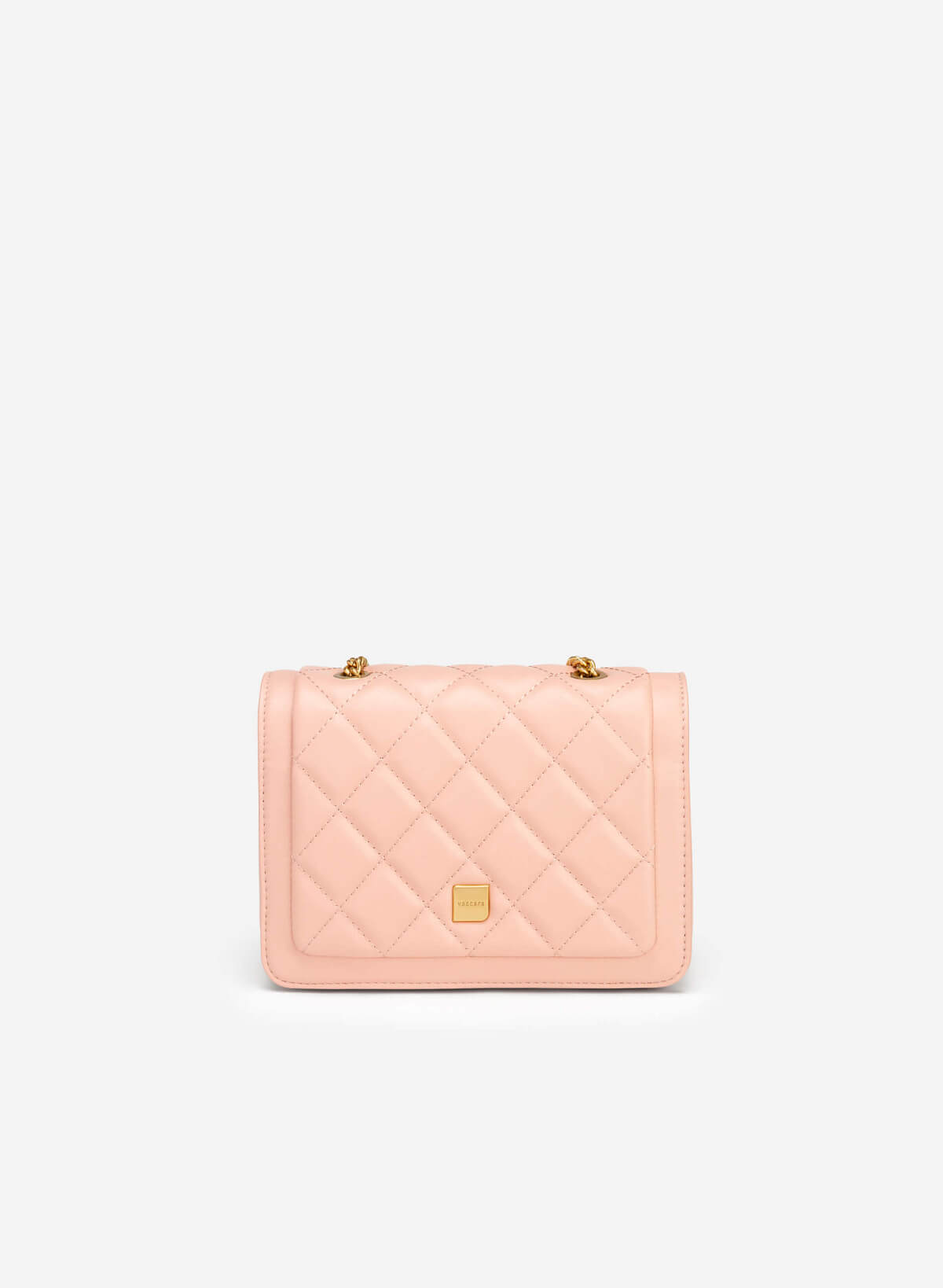 Chain Strap Grid Quilted Crossbody Bag - MES 0203 - Pink - vascara.com