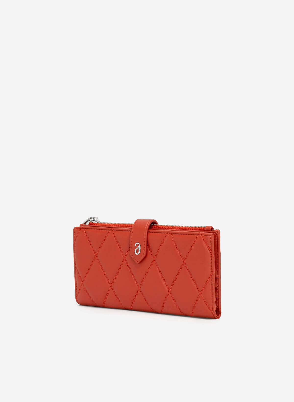 Rhombus Quilted Wallet - WLL 0244 - Dark orange - vascara.com