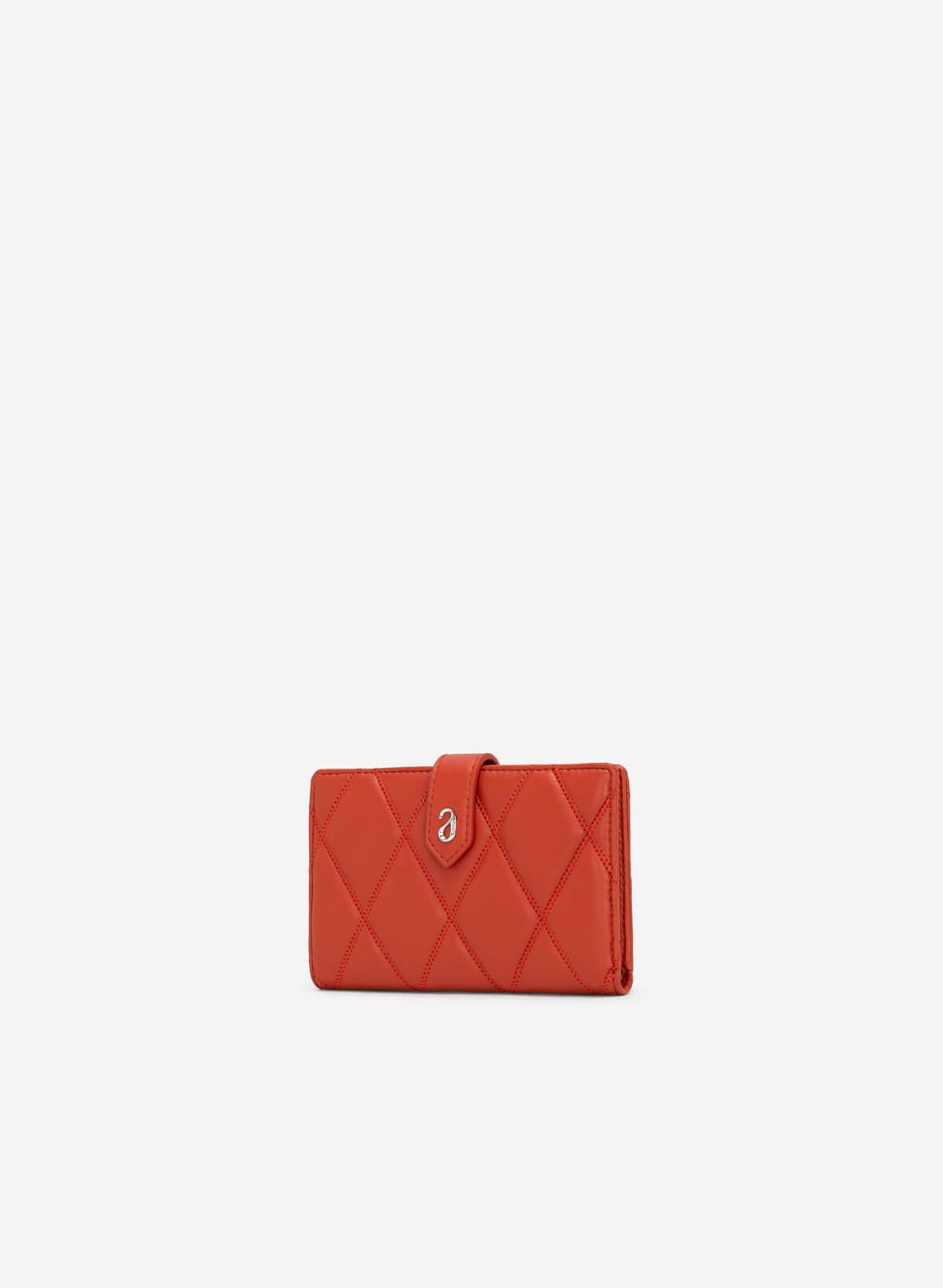 Rhombus Quilted Mini Wallet - WLL 0245 - Dark orange - vascara.com