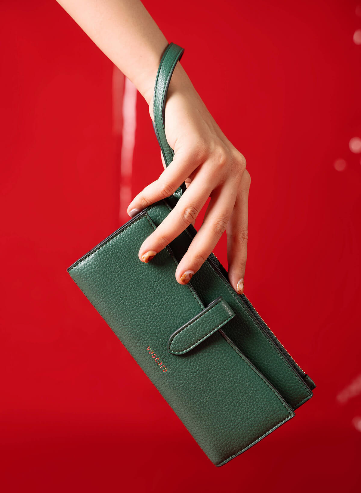 Edge Stitch Flap Wallet - WLL 0251 - Green - vascara.com