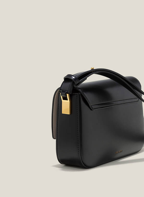 Túi đeo chéo nhấn khóa hình học - SHO 0226 - Màu đen - VASCARA