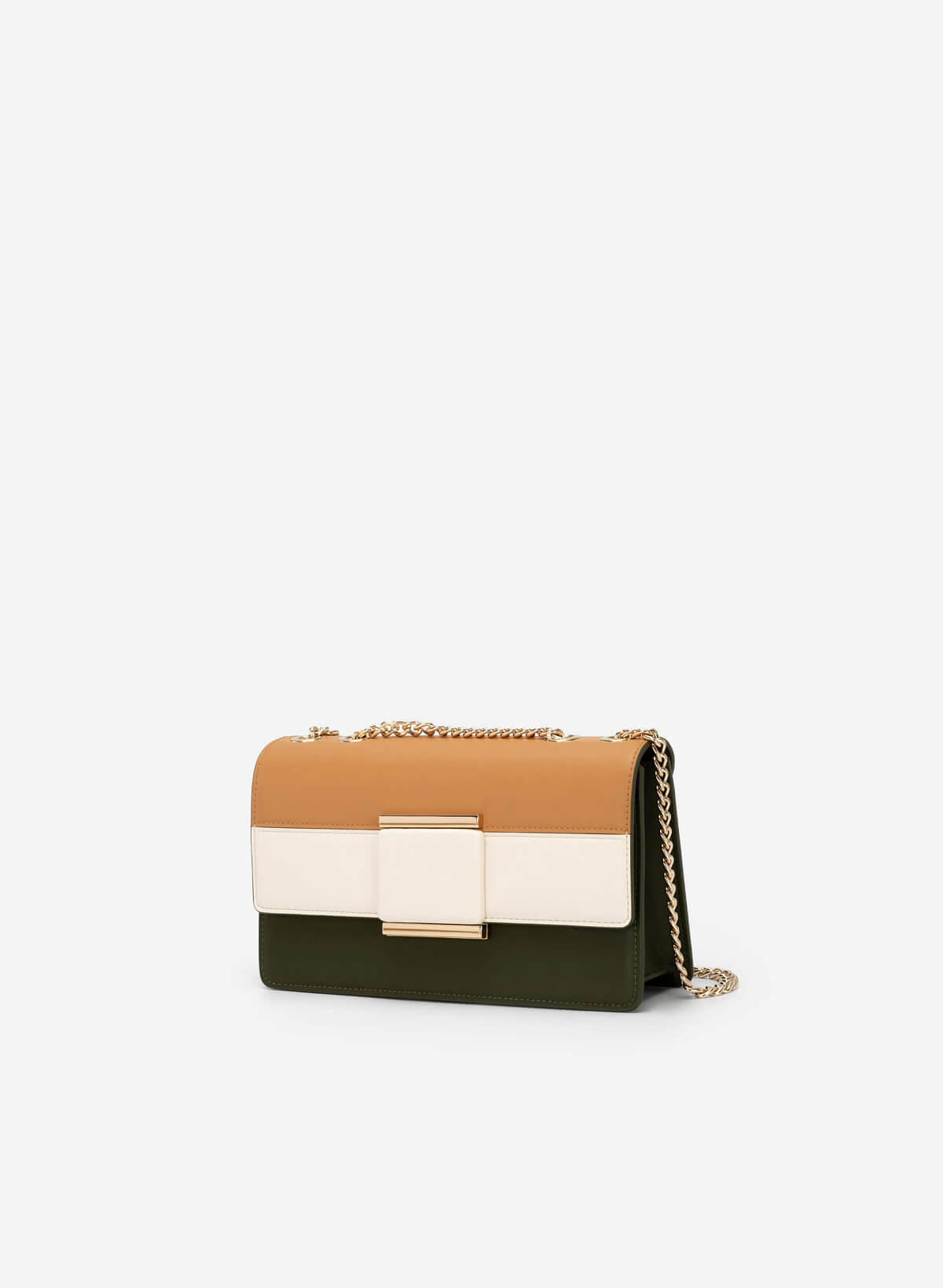 Colour Block Crossbody Bag - MES 0207 - Dark Green - vascara.com