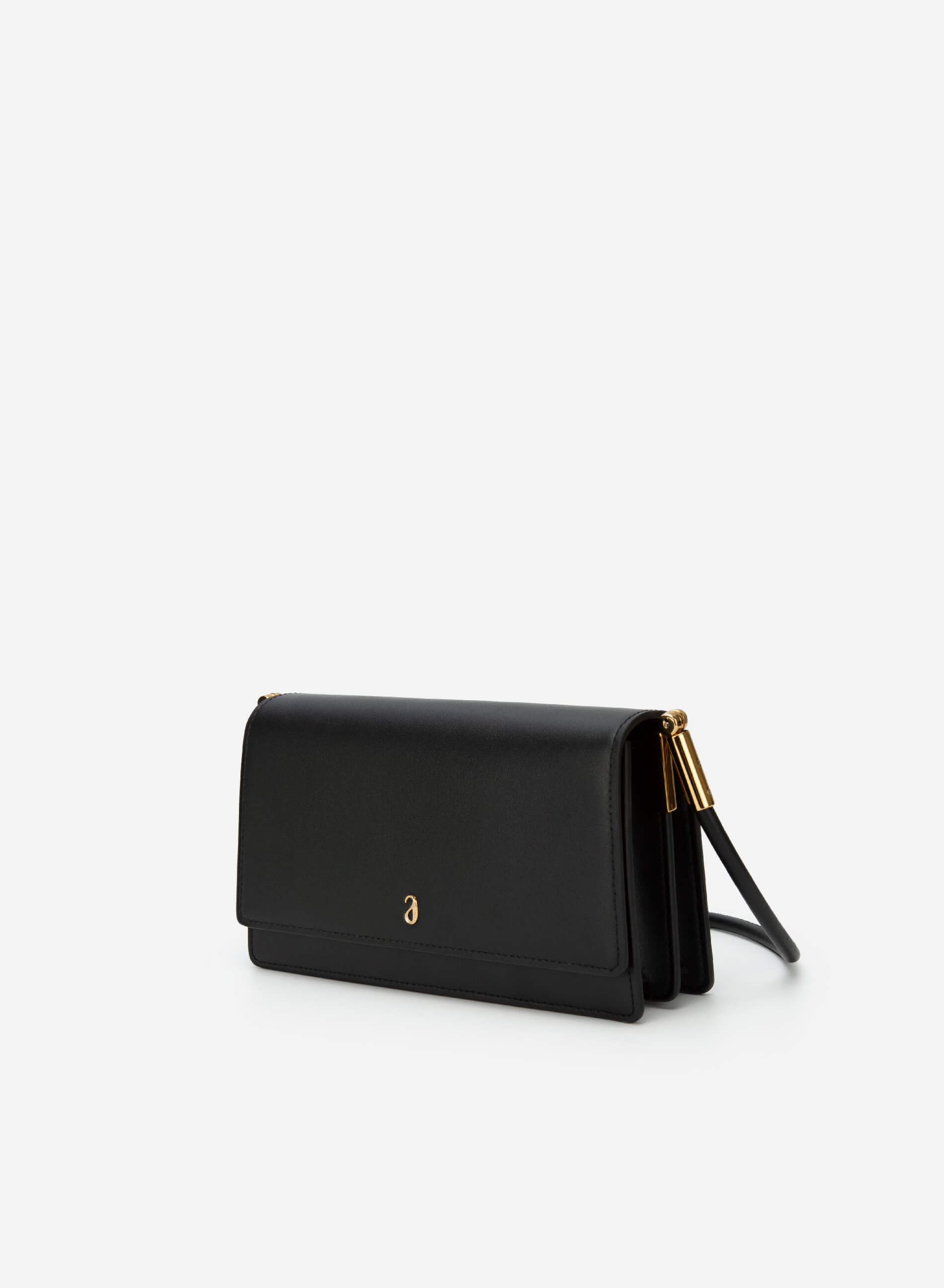 Gold-Edge Multi-compartment Leather Handbag - SAC 0291 - Black | VASCARA