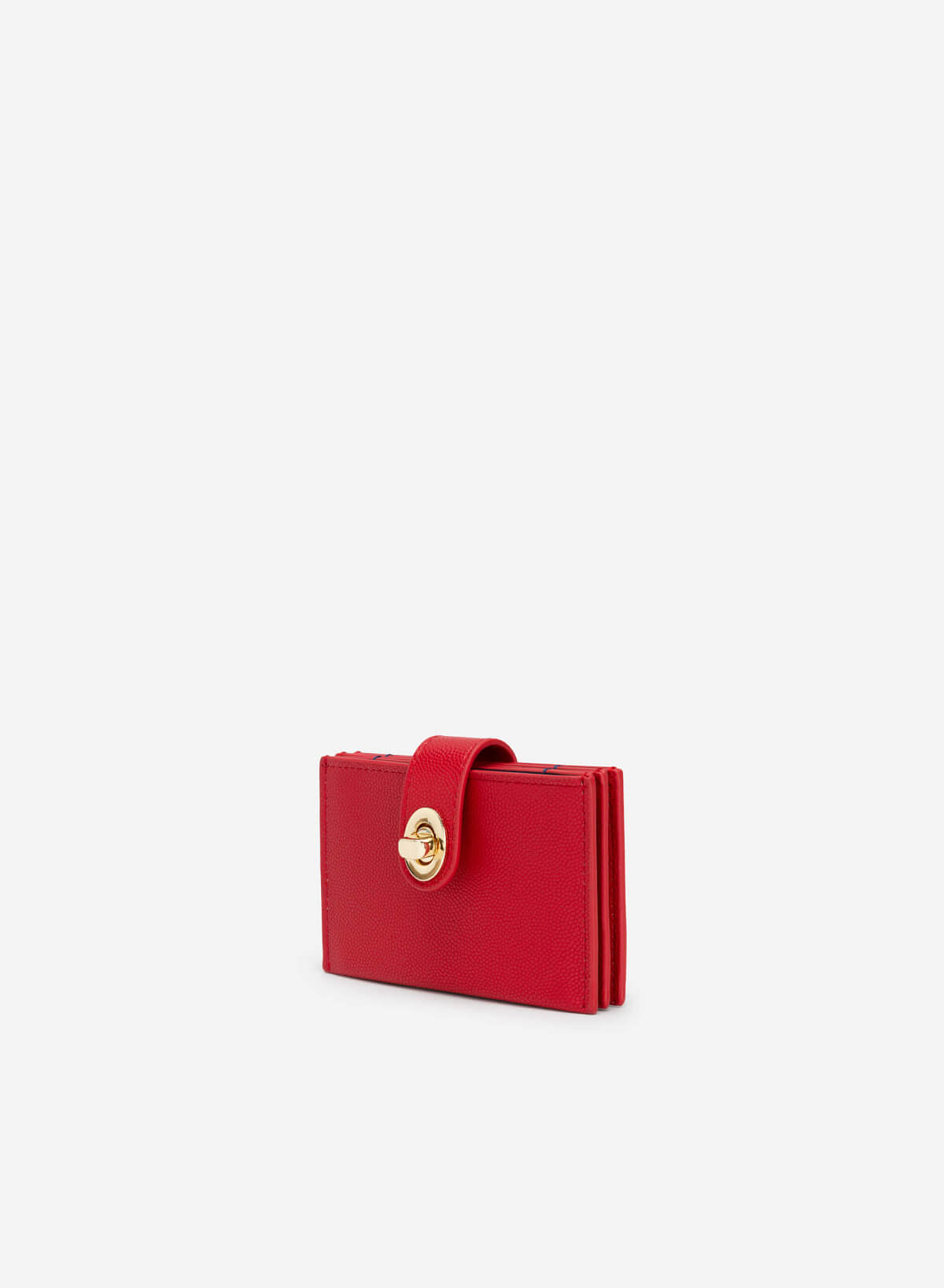 Metal Lock Multi-compartment Mini Wallet  - WLL 0246 - Red - vascara.com