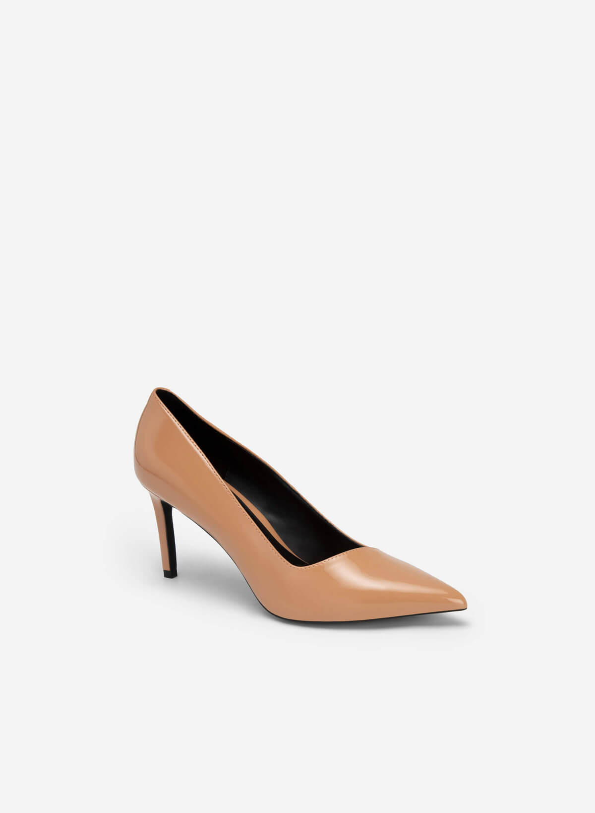 Polished Style Pointed Toe Pumps - HIG 0566 - Dark Beige - vascara.com