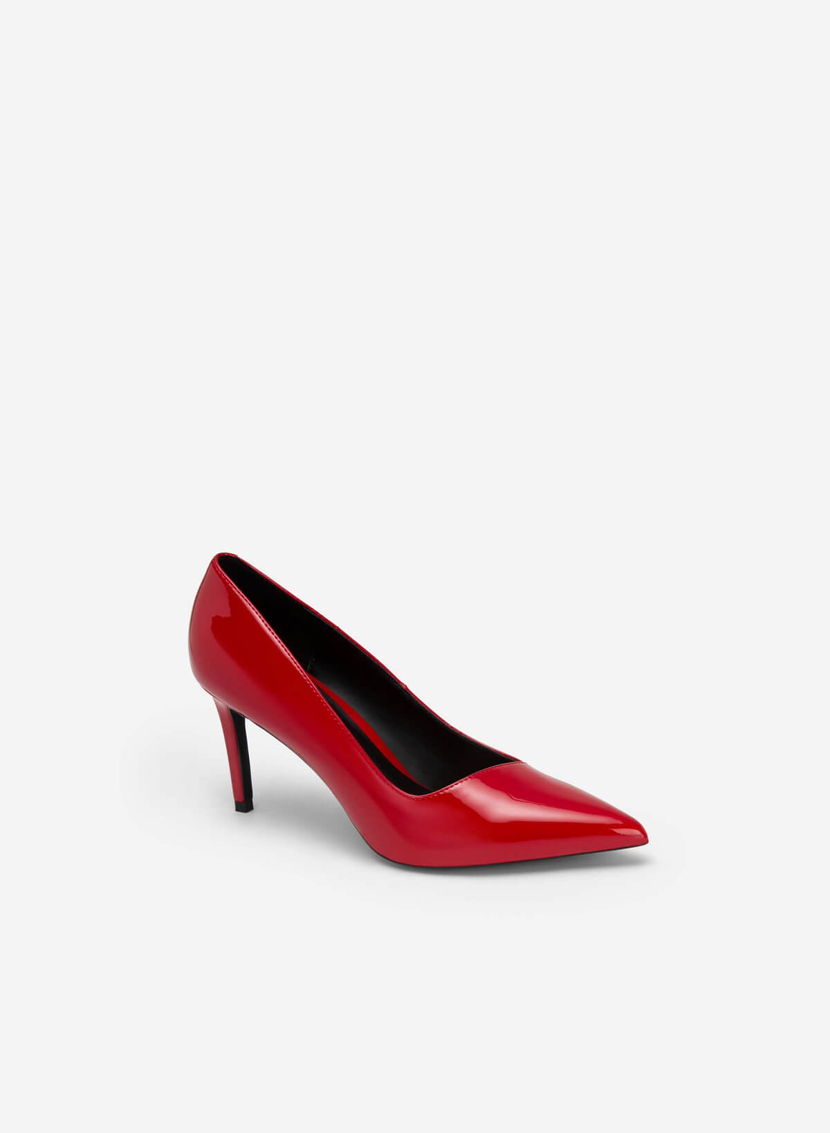 Polished Style Pointed Toe Pumps - HIG 0566 - Red - vascara.com