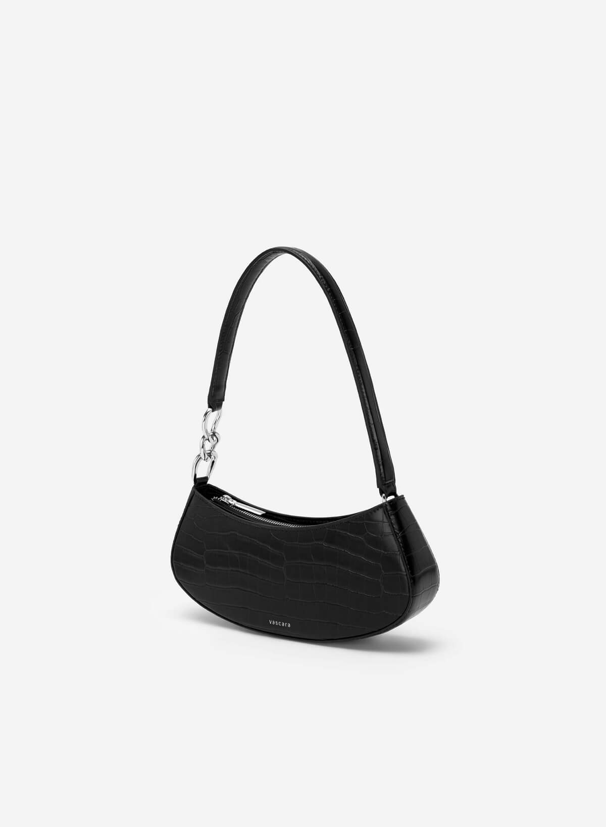 Semicircle Cross-effect Handbag - TTE 0106 - Black - vascara.com