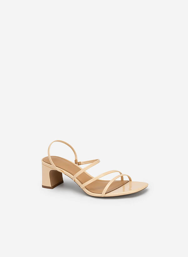 Skinny Strap Slingback Sandals - PUM 0745 - Beige | VASCARA