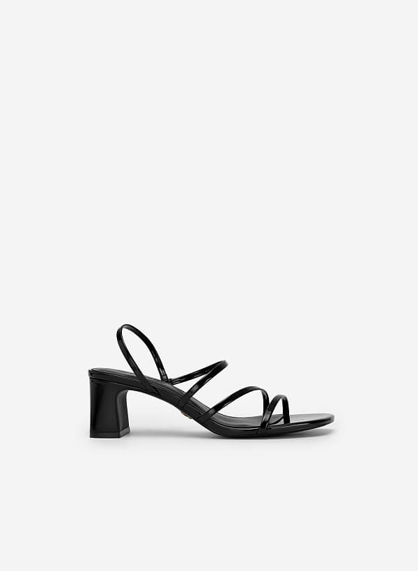 Skinny Strap Slingback Sandals - PUM 0745 - Black | VASCARA