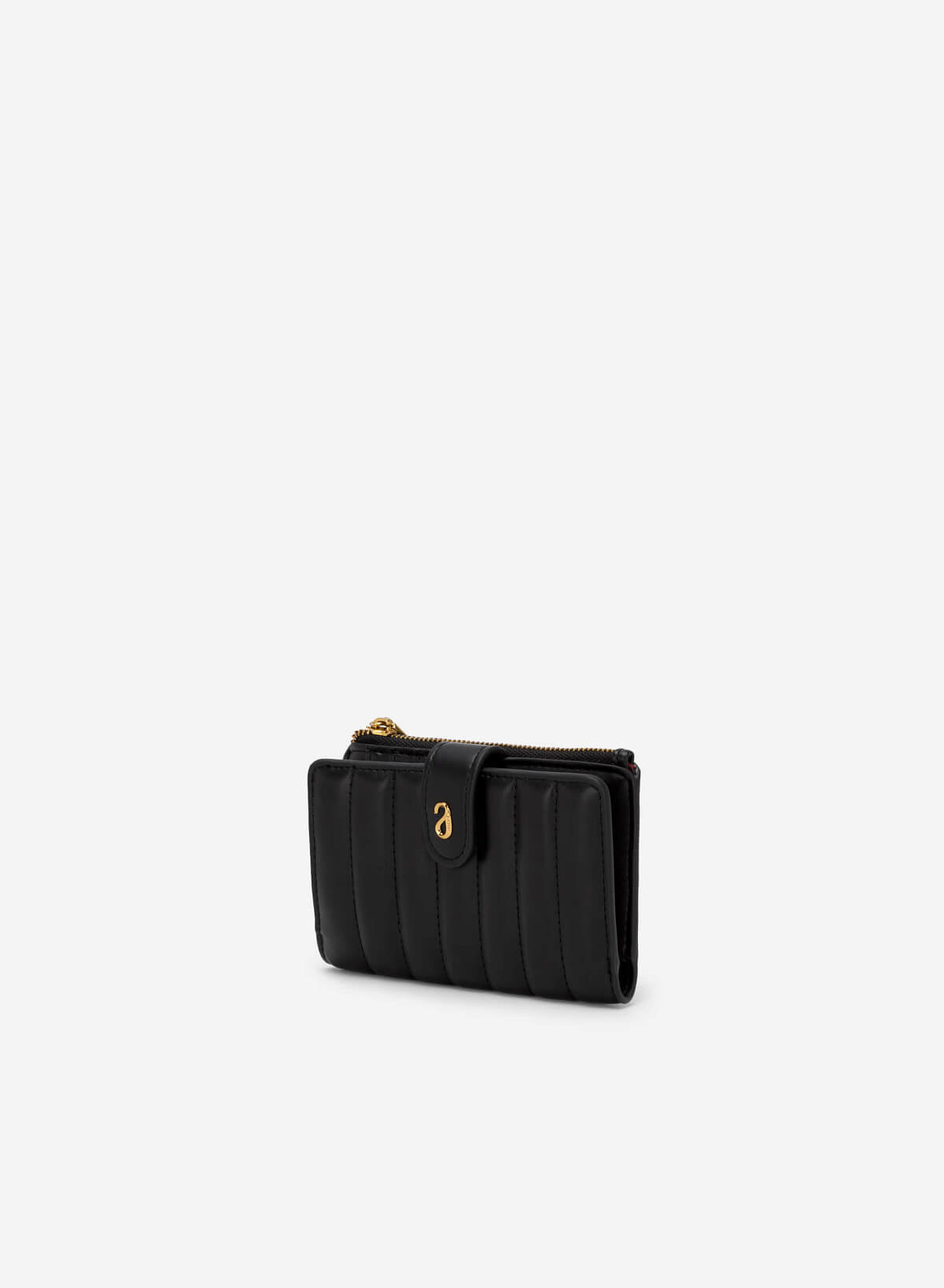 Stripe Quilted Mini Wallet - WLL 0249 - Black - vascara.com