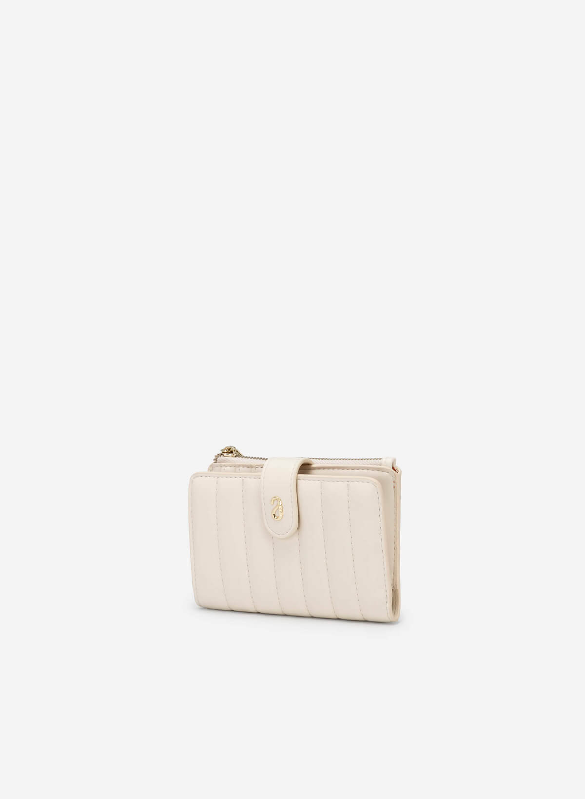 Stripe Quilted Mini Wallet - WLL 0249 - Cream - vascara.com