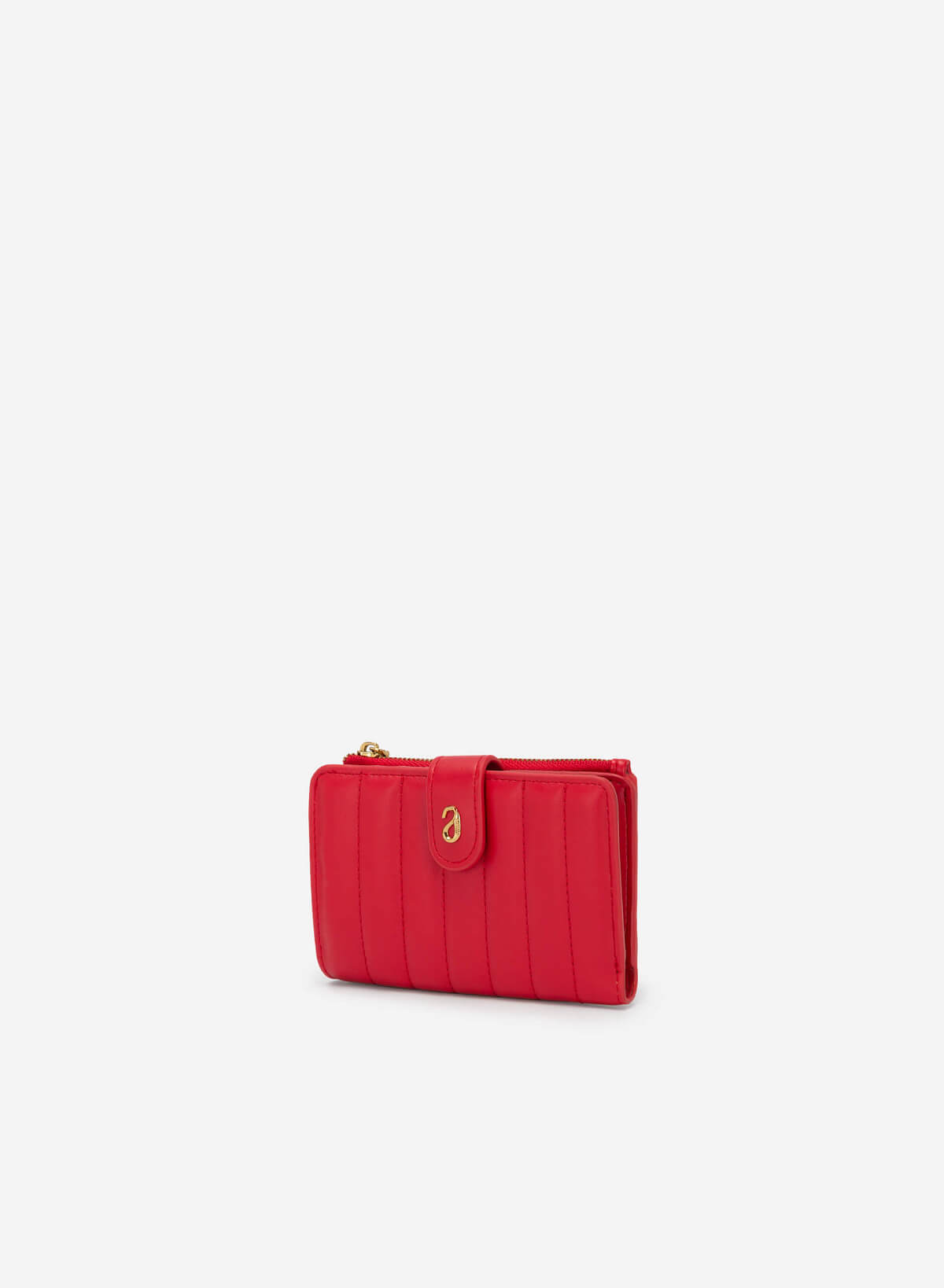 Stripe Quilted Mini Wallet - WLL 0249 - Red - vascara.com