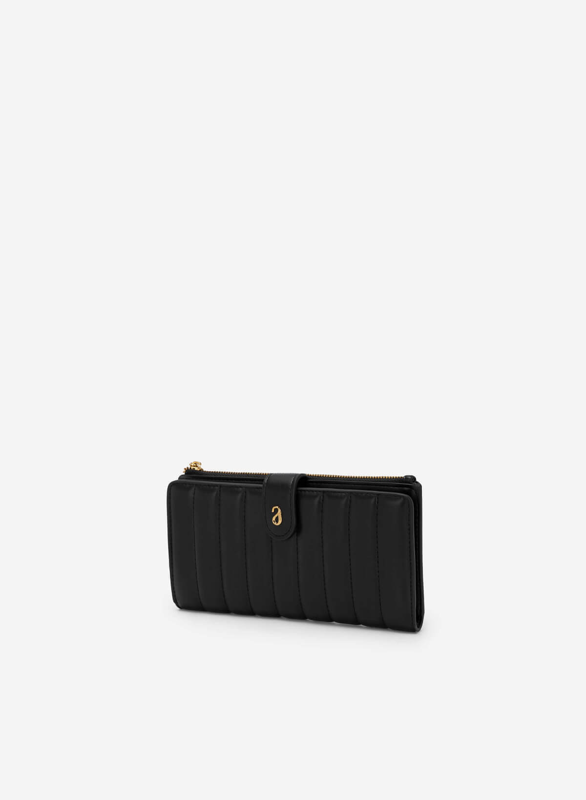 Stripe Quilted Wallet - WLL 0250 - Black - vascara.com