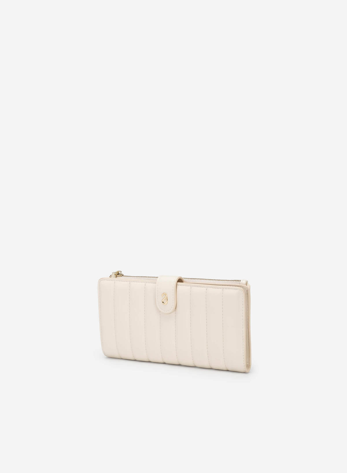 Stripe Quilted Wallet - WLL 0250 - Cream - vascara.com