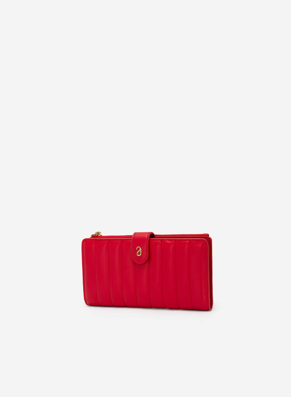 Stripe Quilted Wallet - WLL 0250 - Red - vascara.com