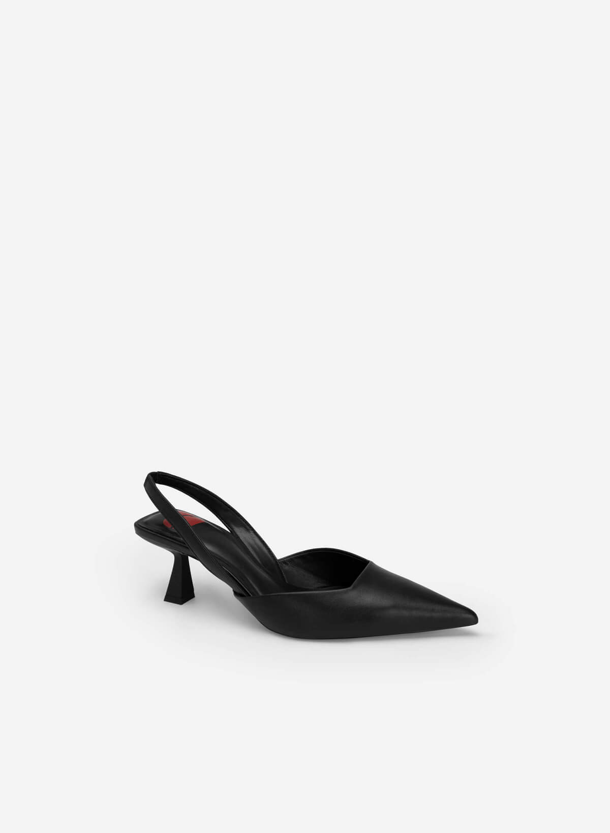 Slingback Heel Pointed Toe Pumps - HIG 0590 - Black - vascara.com