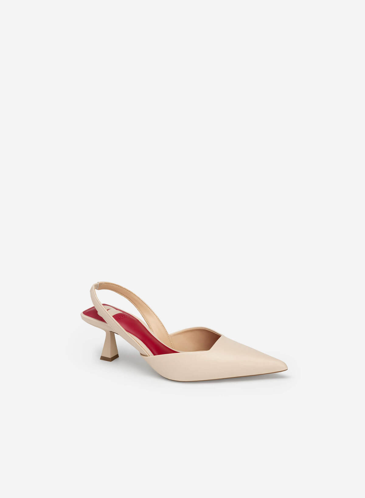 Slingback Heel Pointed Toe Pumps Hig 0590 Cream Vascara